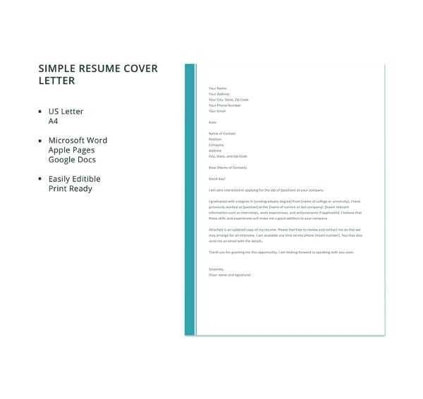 google doc cover letter template free