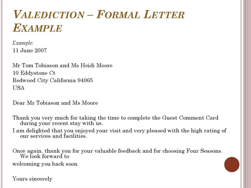 english formal letter template