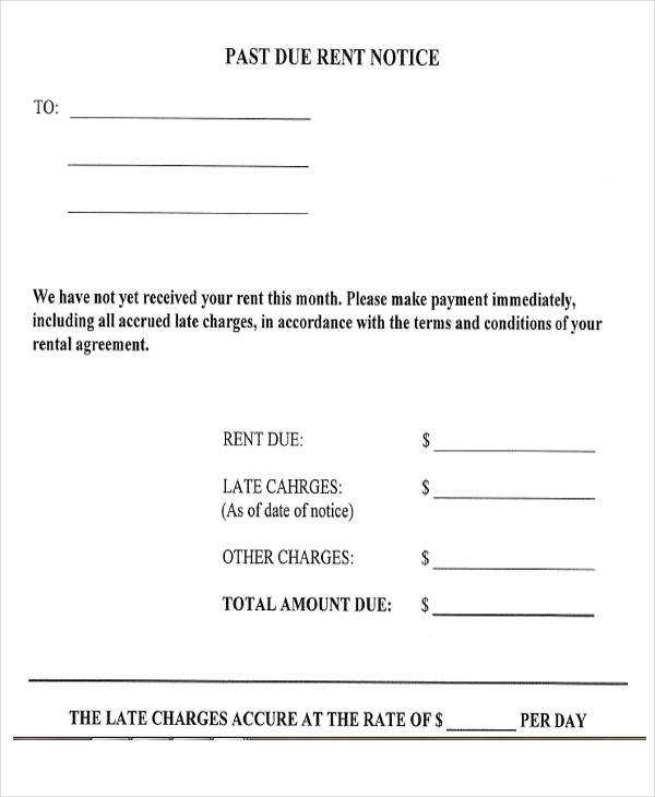 past due rent letter template