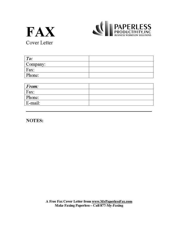 free printable fax cover letter template