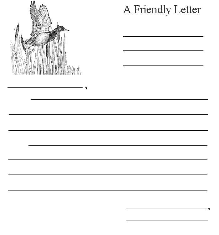 free printable friendly letter template