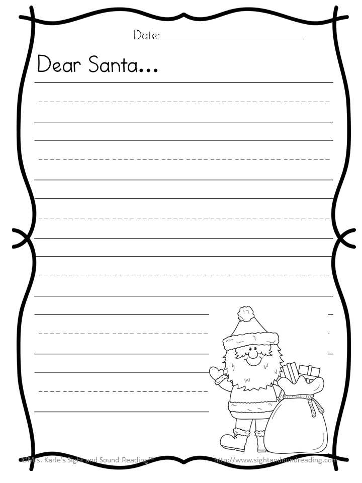 free printable santa letter template pdf