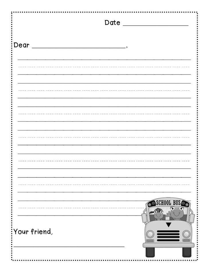 free printable template for writing a friendly letter