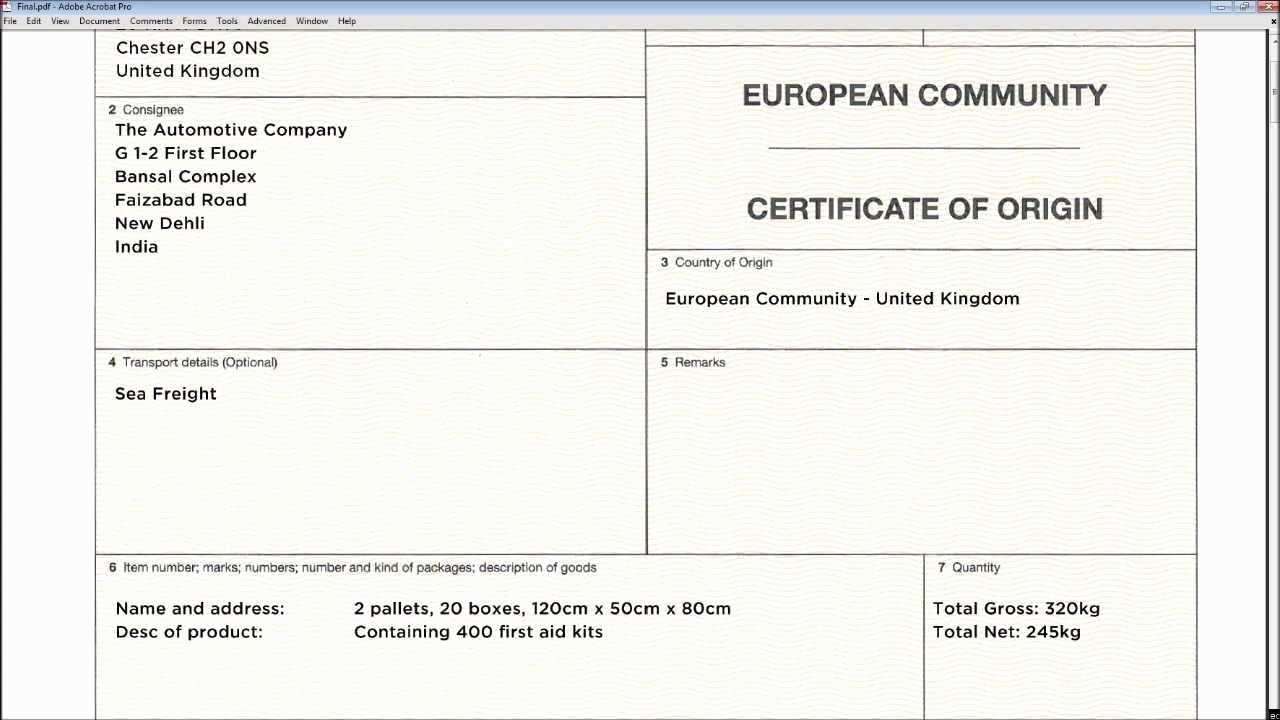 country of origin letter template