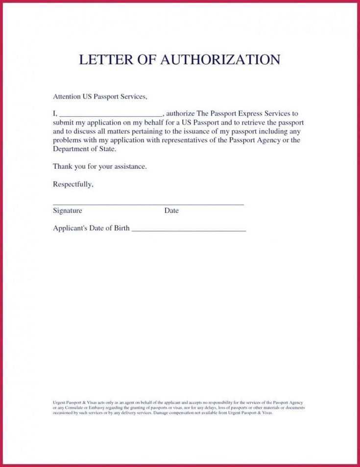 authorization letter template to collect documents