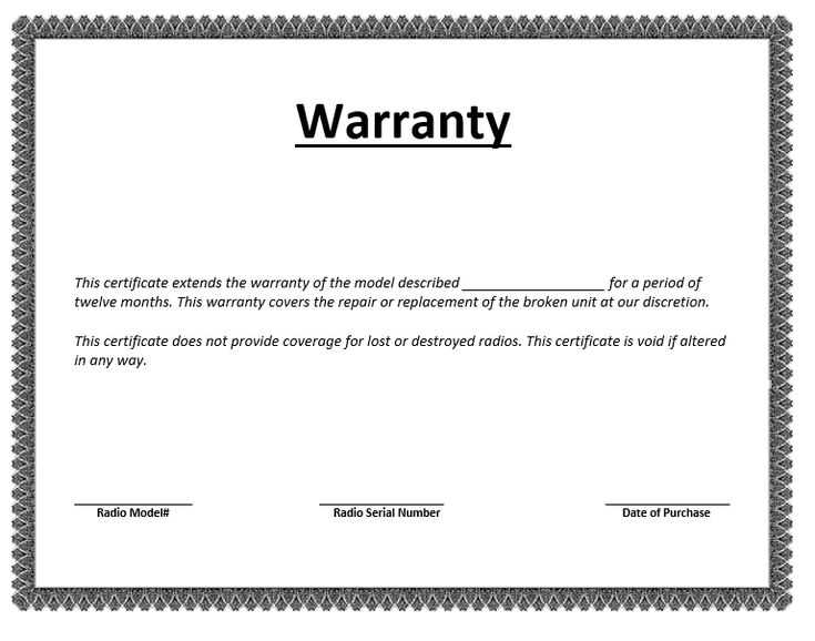 free warranty letter template