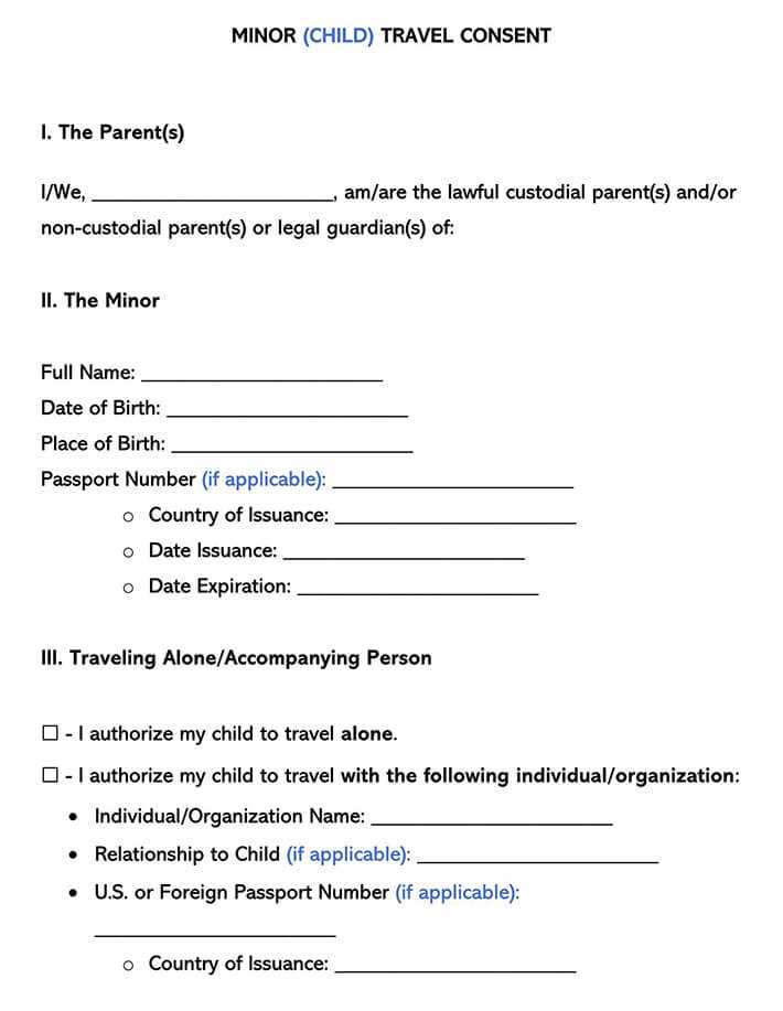 notarized letter template for child travel