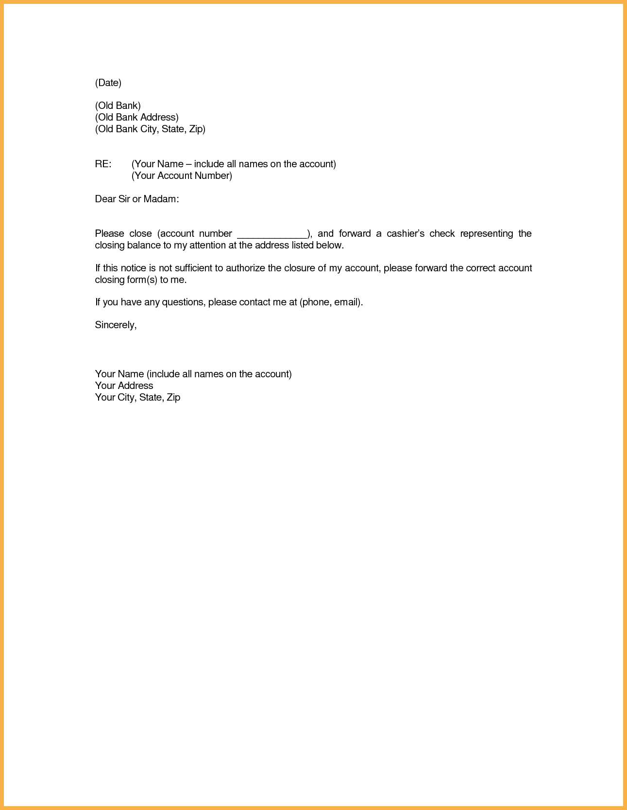 account letter template