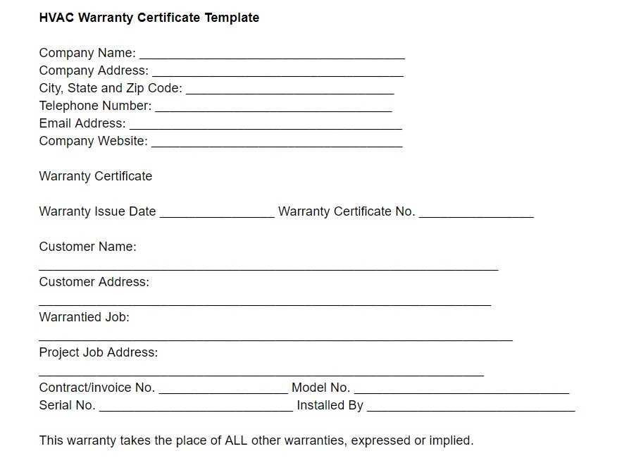 letter of warranty template