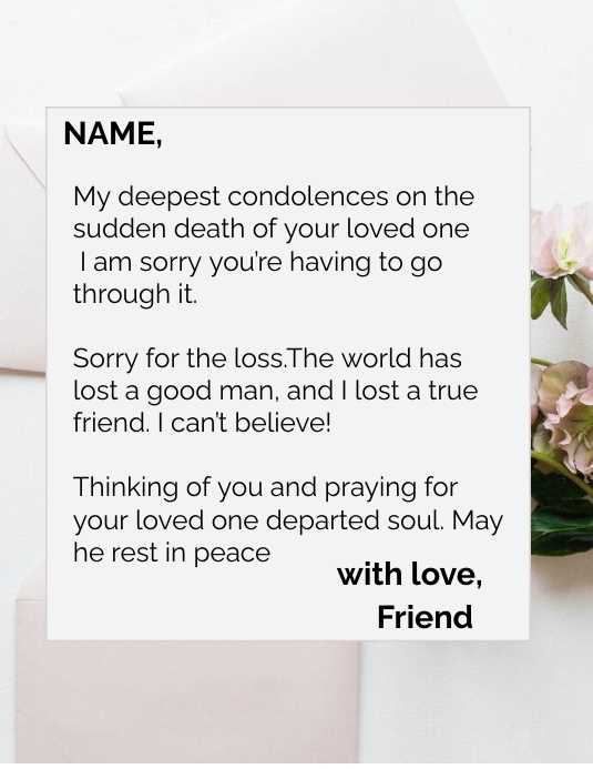 condolences letter template