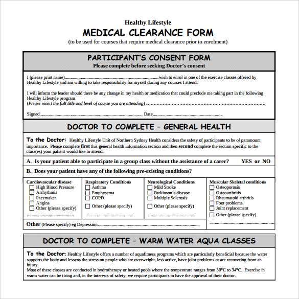 medical clearance for surgery letter template