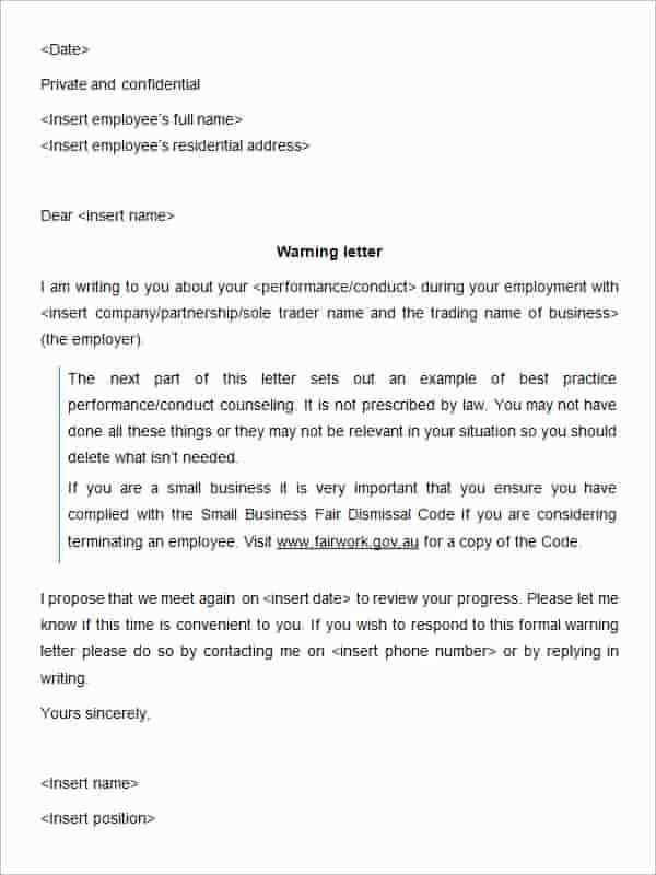 violation tenant warning letter template