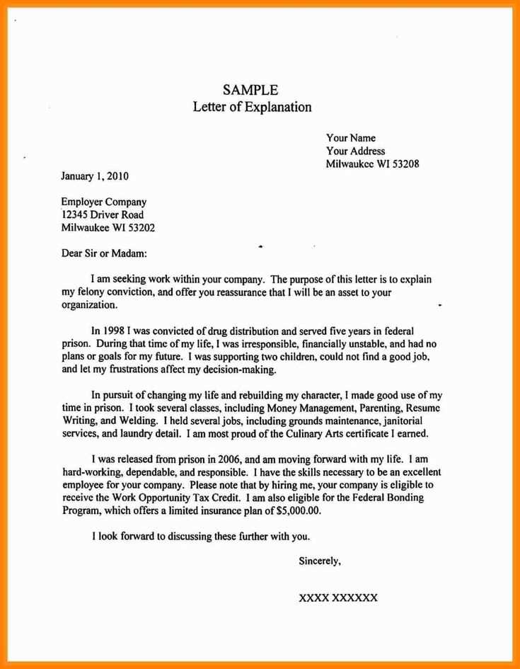 letter of explanation mortgage template
