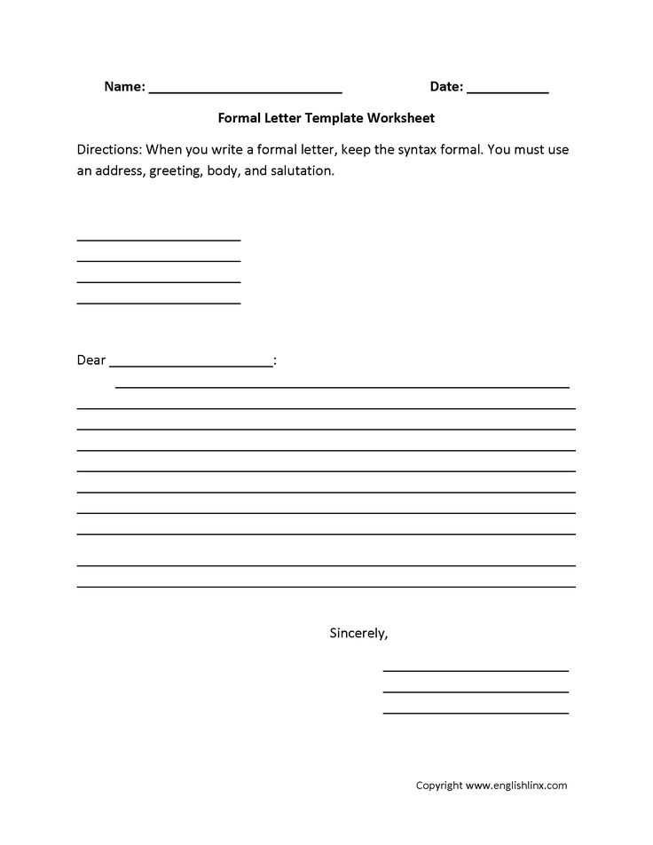 letter with lines template