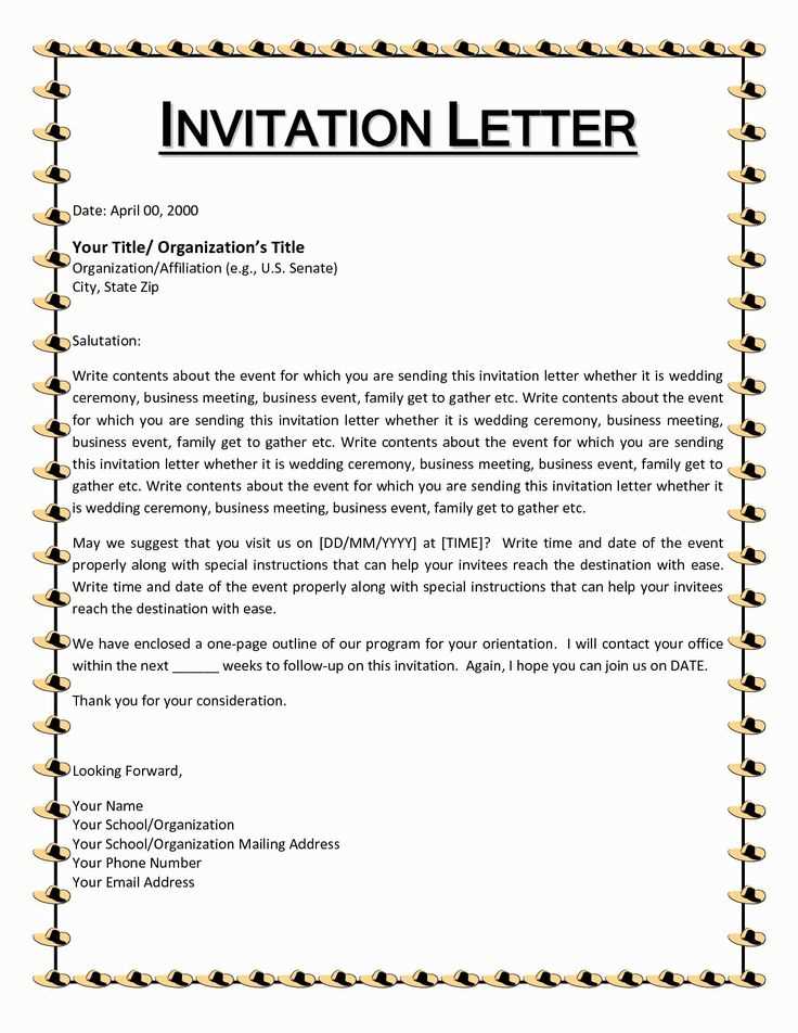 free invitation letter templates
