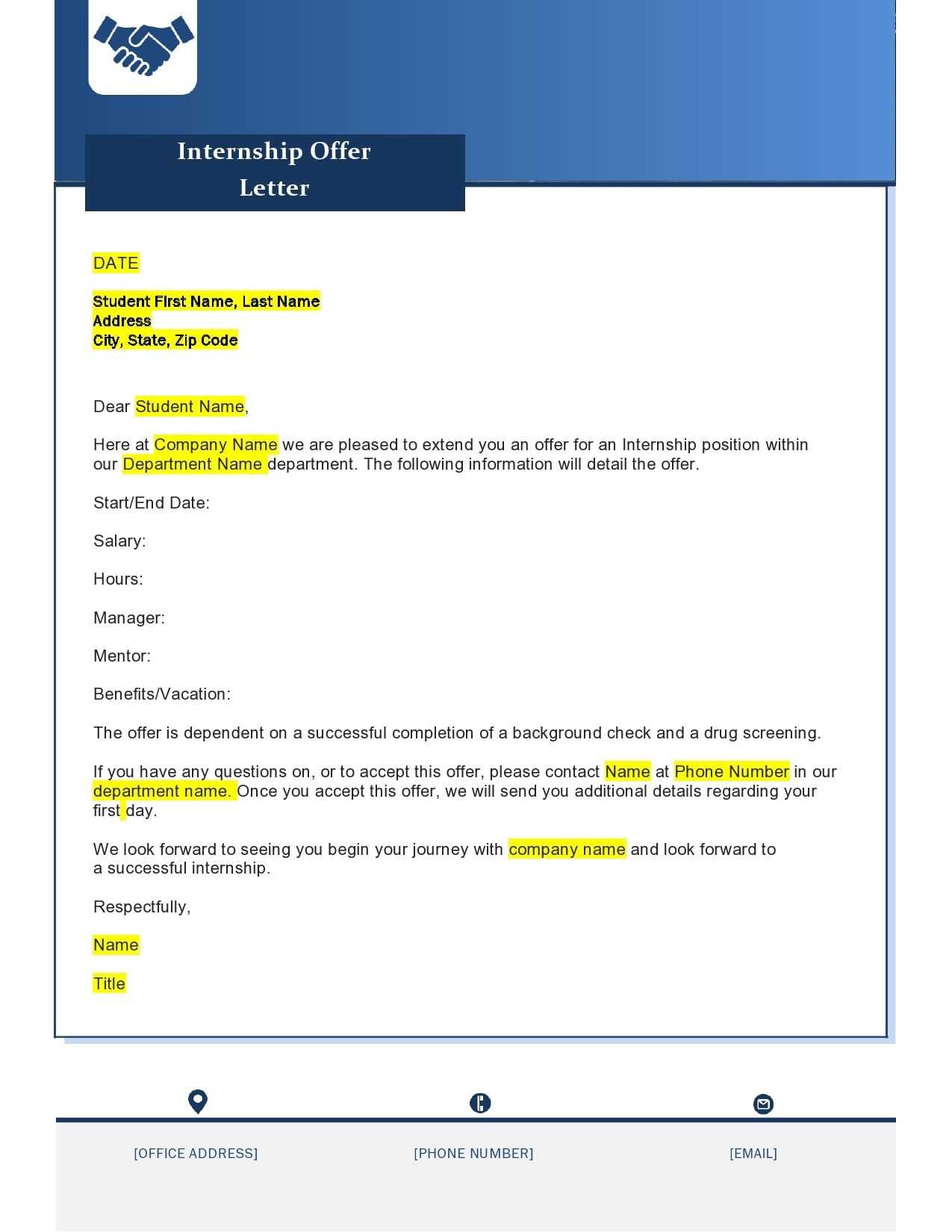 internship extension letter template