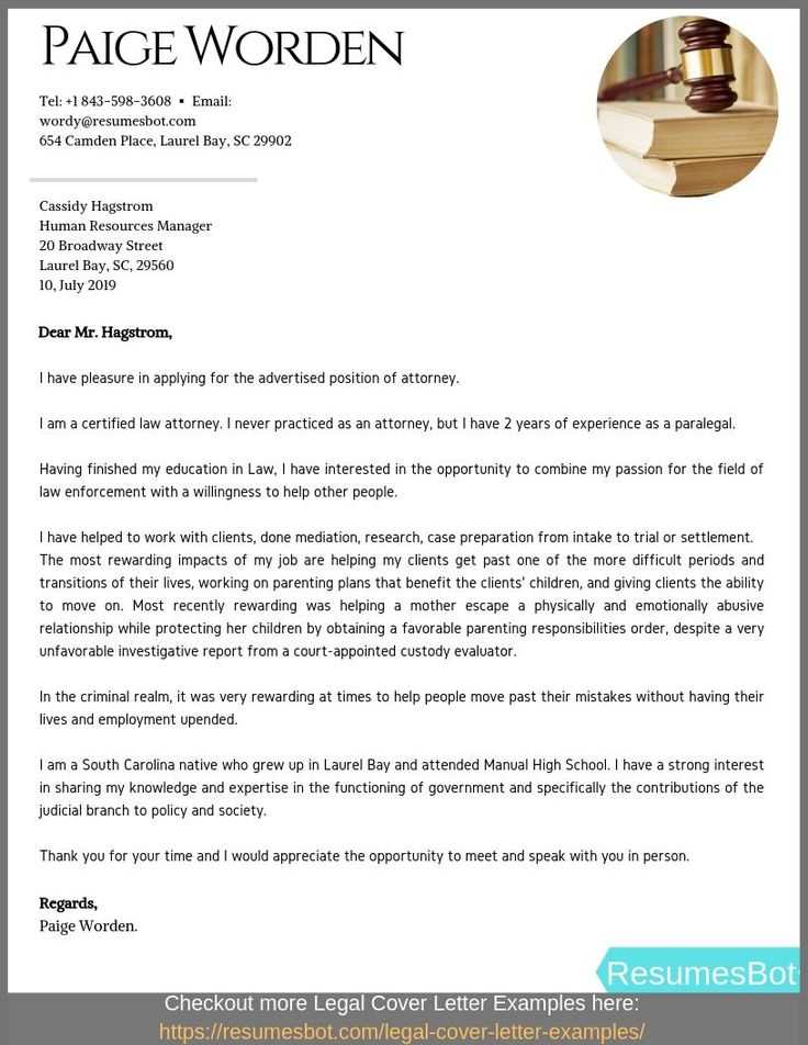 law firm cover letter template