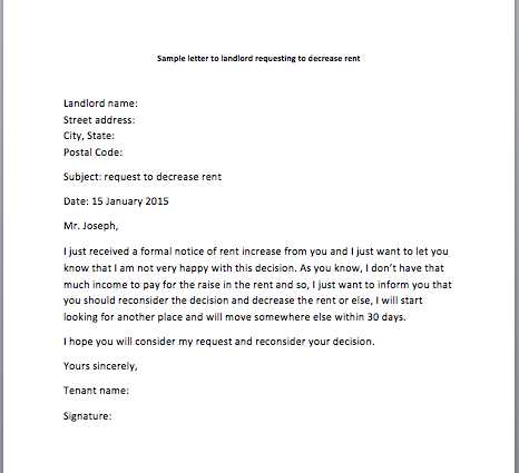 self storage rent increase letter template