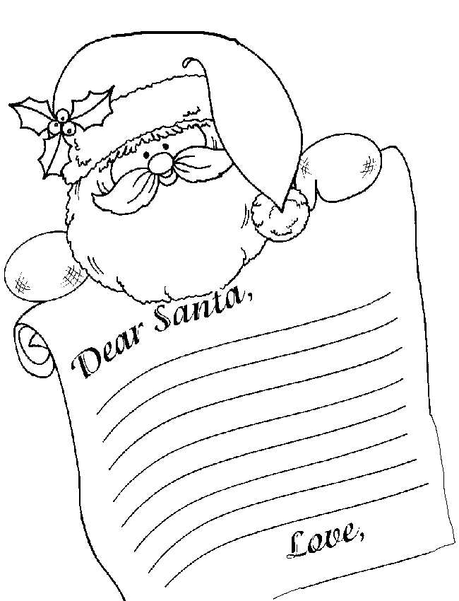 coloring santa letter template