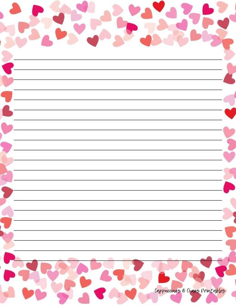 printable love letter stationery template