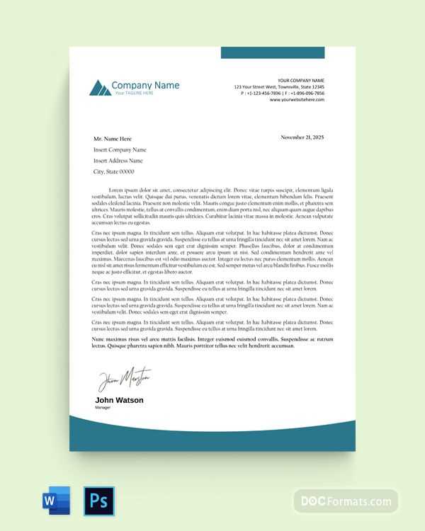 business headed letter template