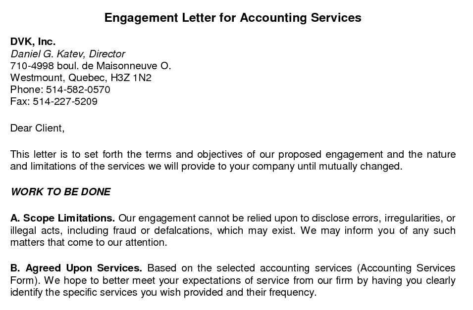 letter of engagement template contractor