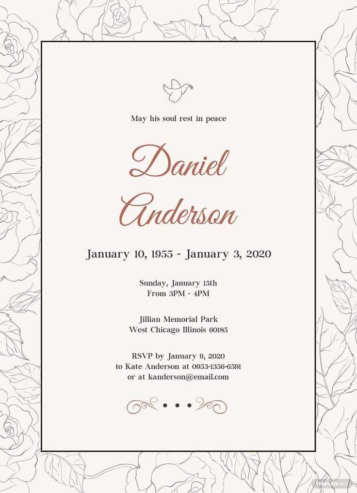 funeral invitation letter template