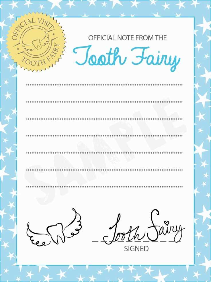 tooth fairy letter template free printable