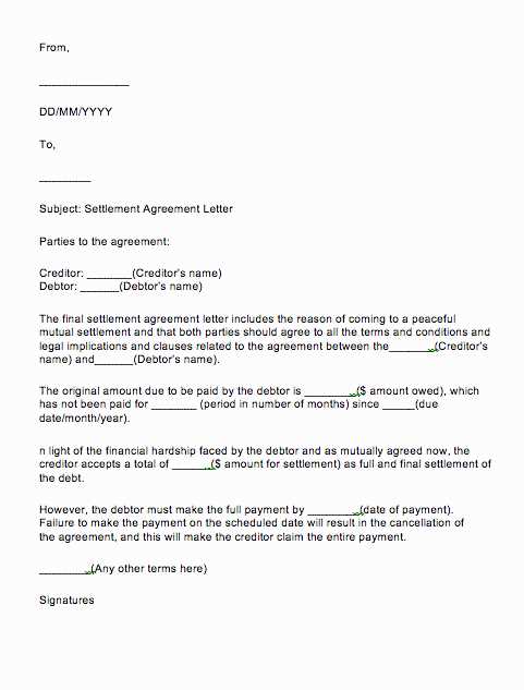 full and final settlement letter template