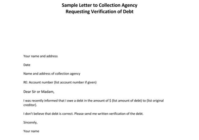 letter of validation of debt template