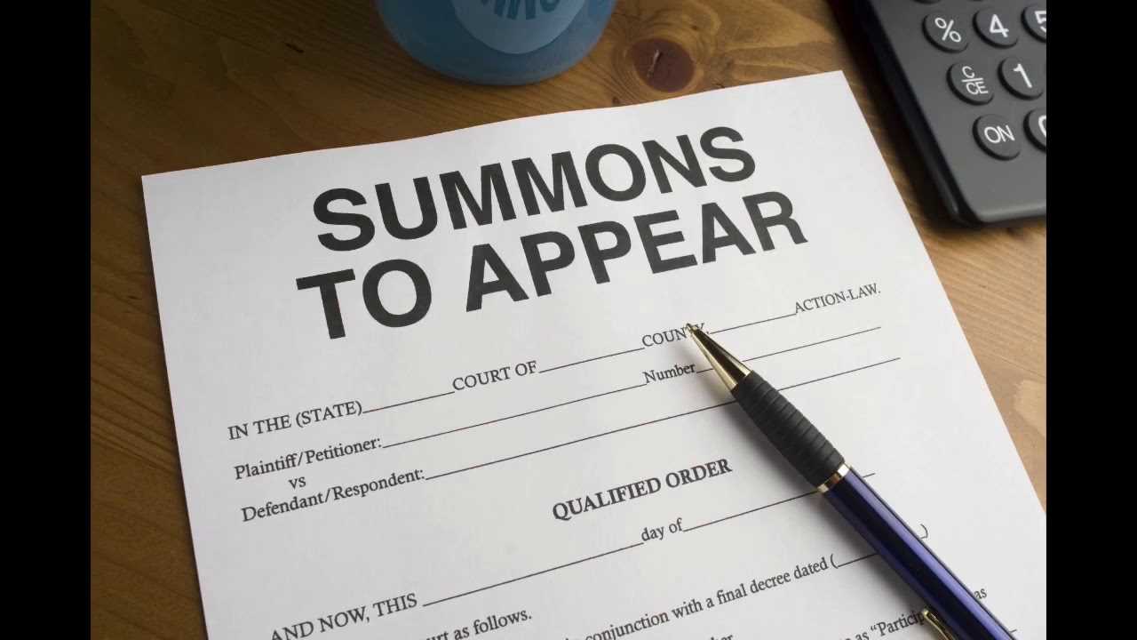 court summons response letter template