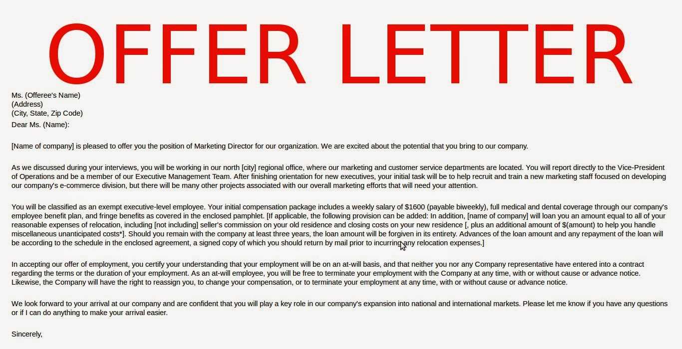 conditional offer of employment letter template