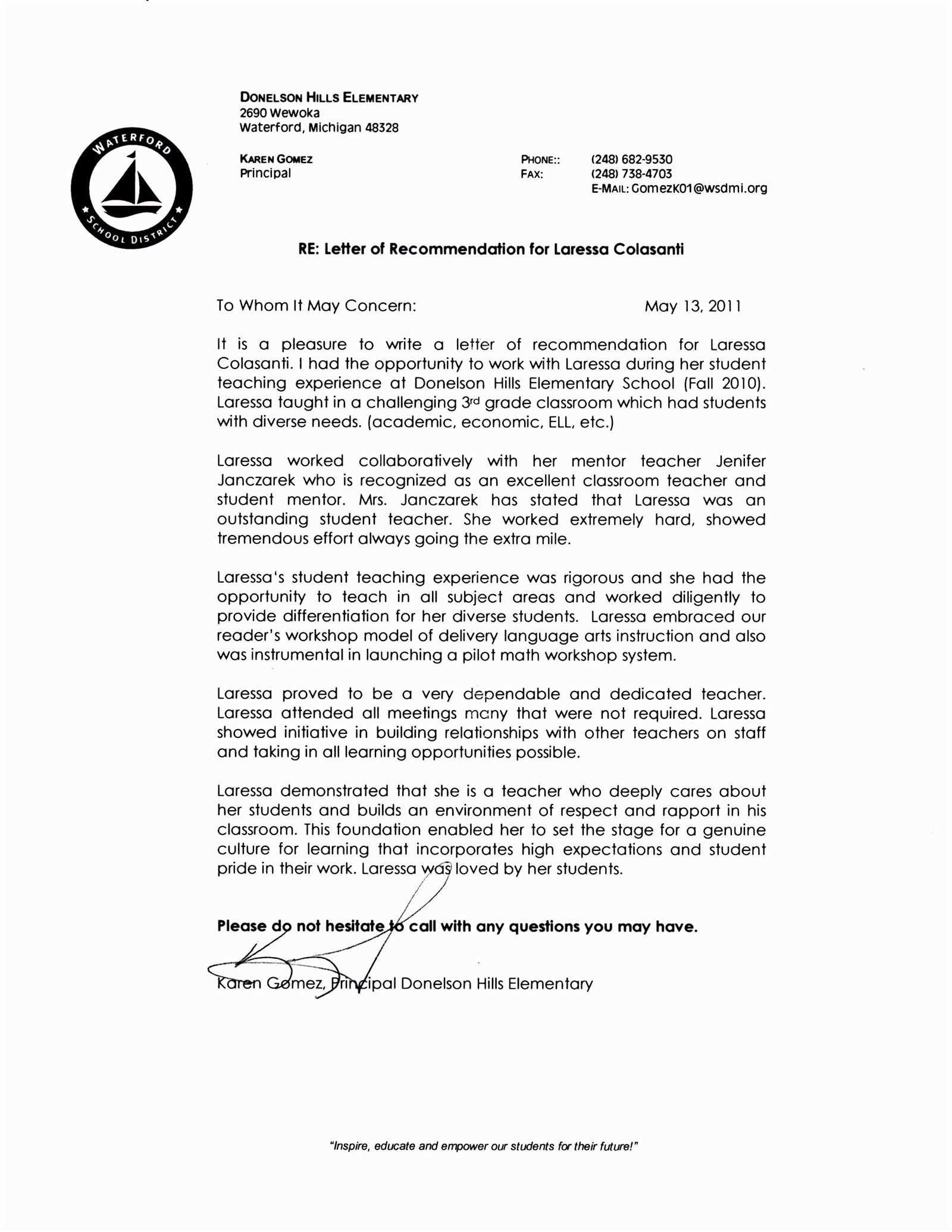 letter of recommendation for a student template