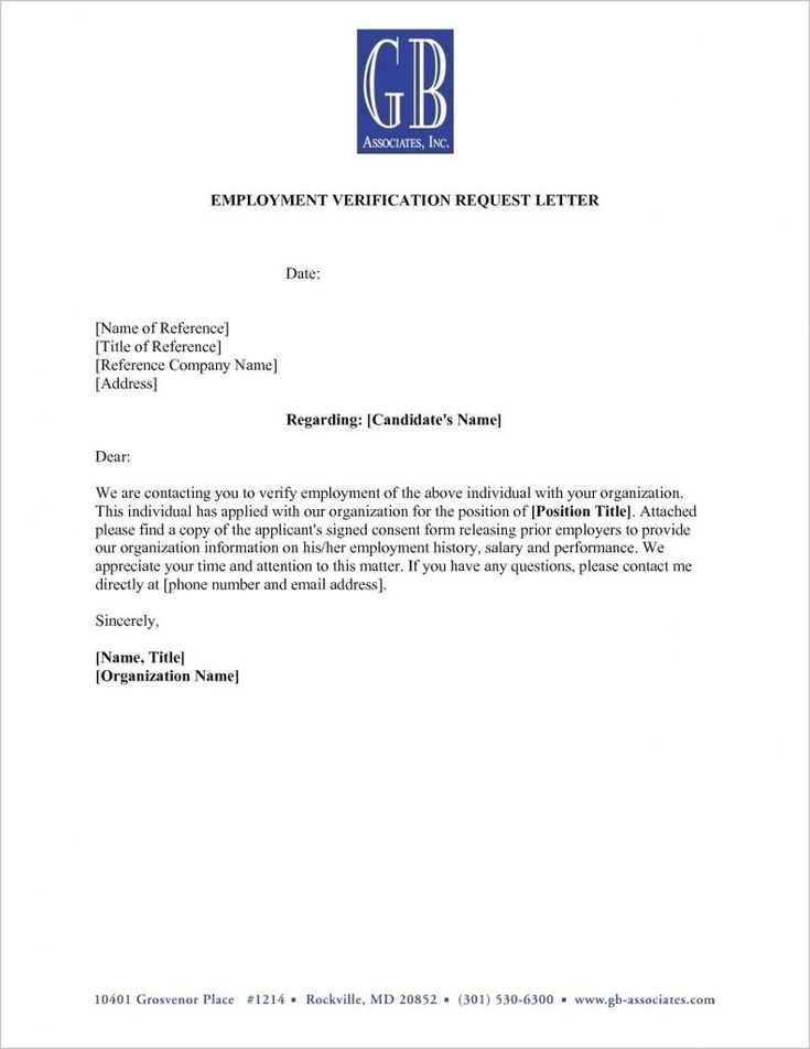 verification of employment letter sample template