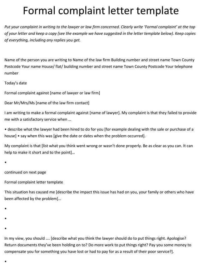 complaint letter template to car dealer