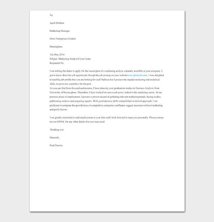 intelligence analyst cover letter template