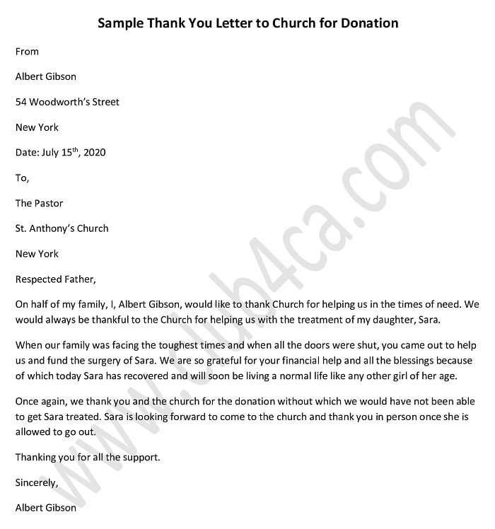 template for thank you letter for donation