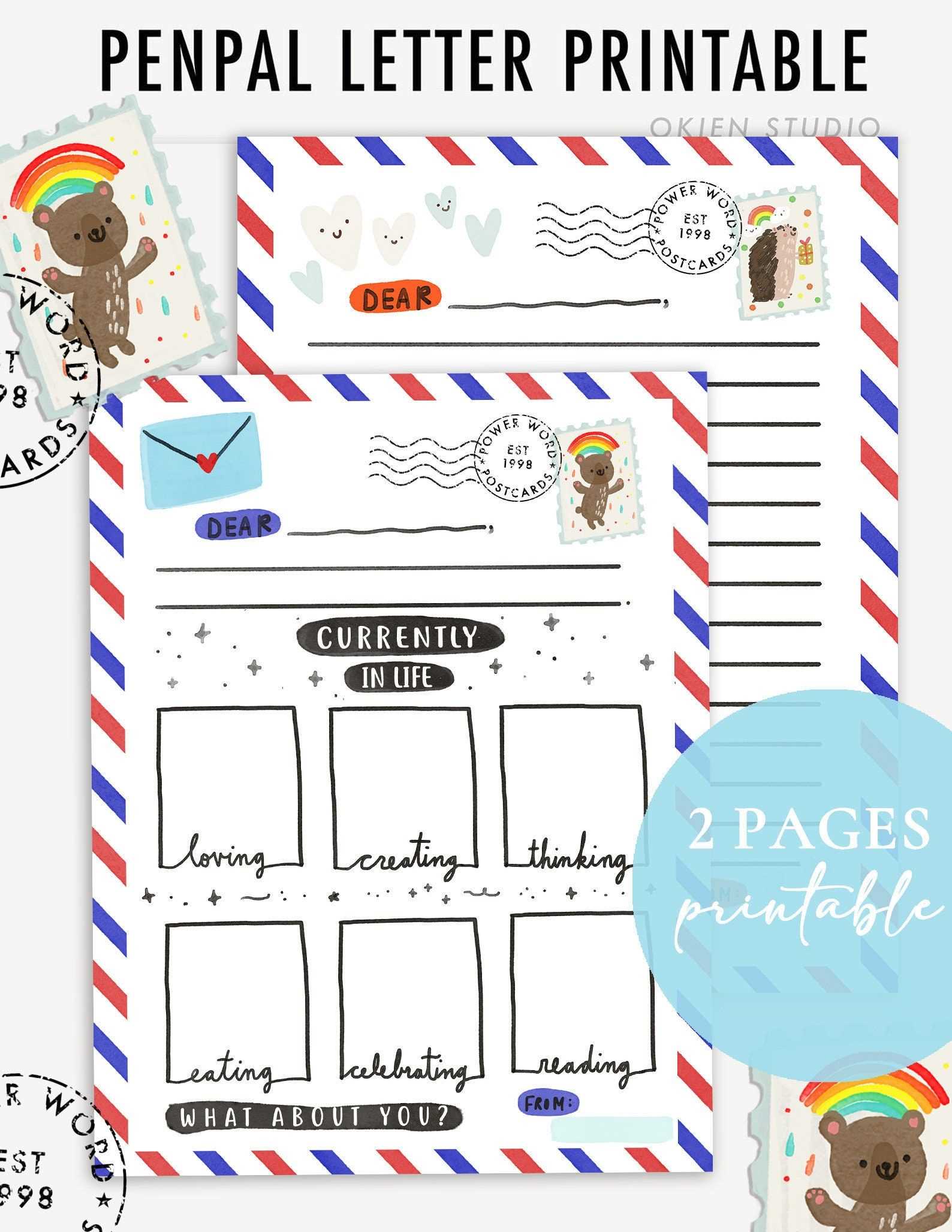 pen pal letter template