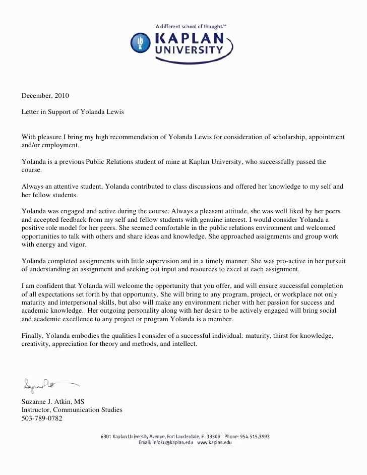 college letter recommendation template