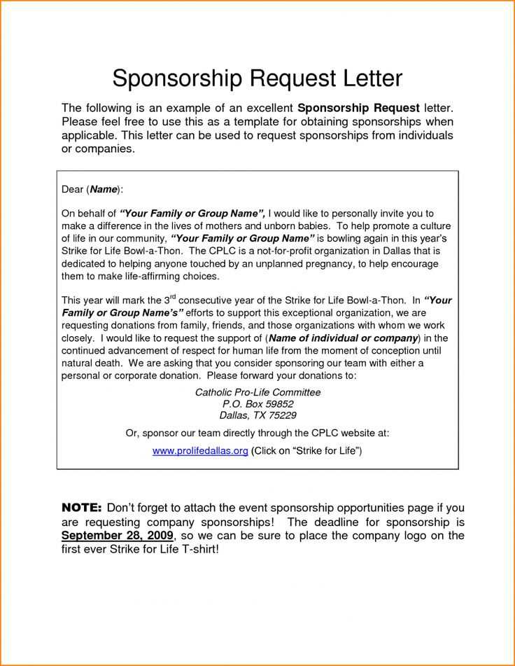 pageant sponsor letter template