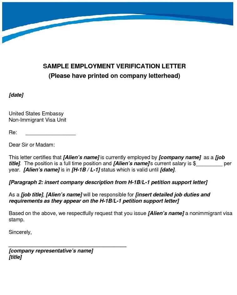 letter of employment template for bank