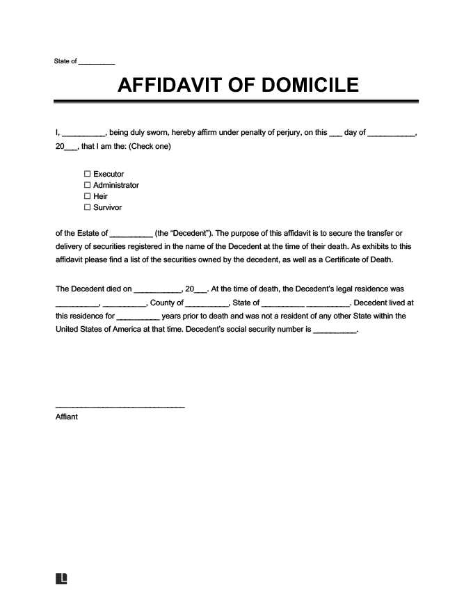 letter of domicile template