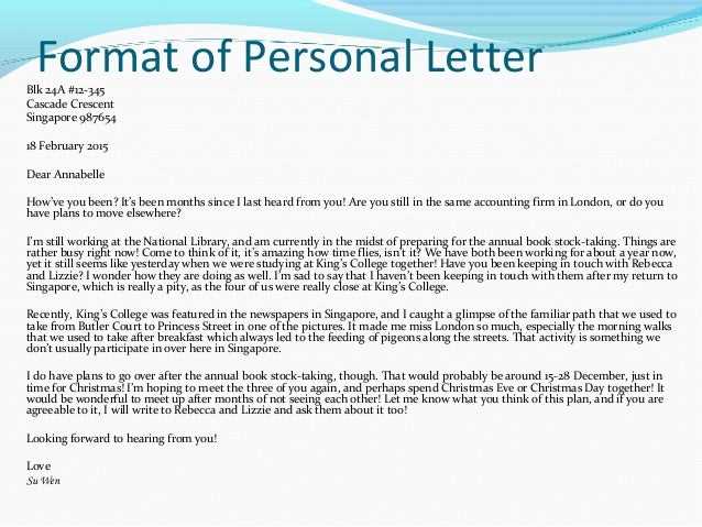 word personal letter template