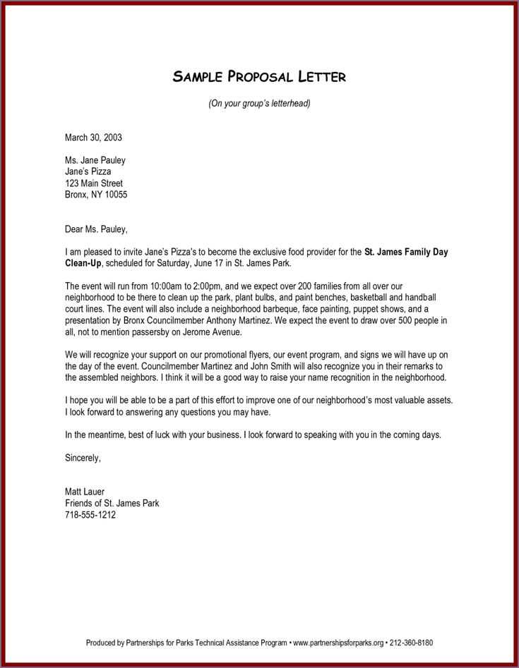 product proposal letter template