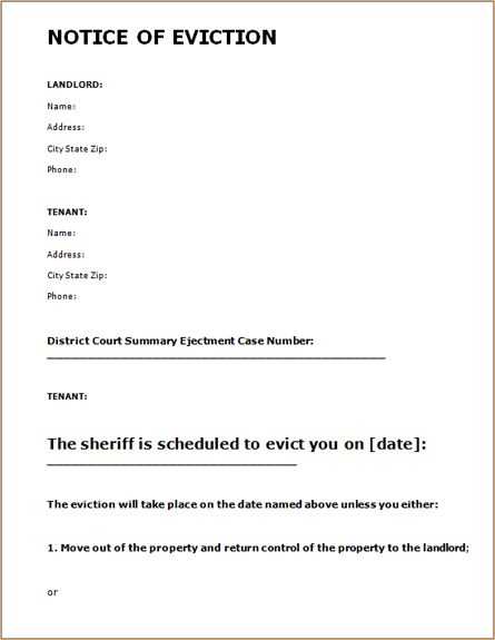 eviction letter template free