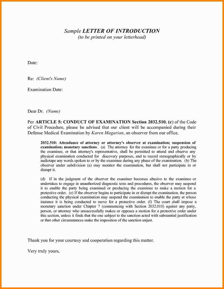 introductory cover letter template