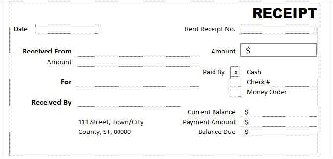 payment receipt letter template