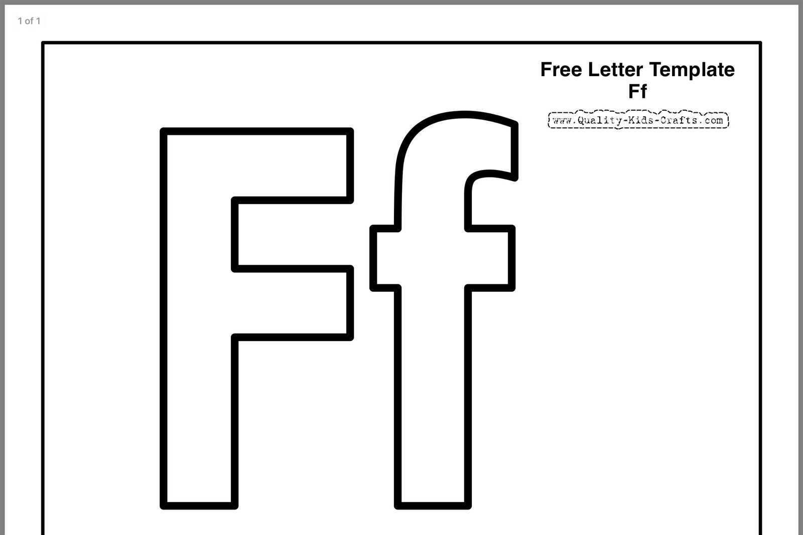 letter f template printable