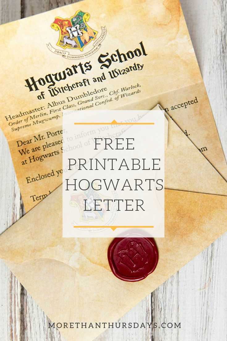 hogwarts acceptance letter template free printable