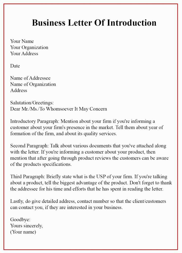 professional correspondence letter template